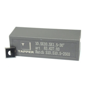 Нож сменный для фрез 10.5х10.5х1.5 Z4 30° T03 по ДСП, МДФ, HDF 83.627.03 Tapper