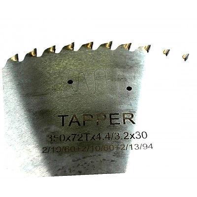 Пильный диск алмазный 350×4.4/3.2х30 Z=72 на SCM, Holz-her, Filato TR353072PCD Tapper