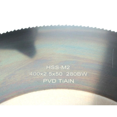 Пильный диск 400х50х2.5 z=280 BW HSS по металлу TiAlN TR4525280HS Tapper