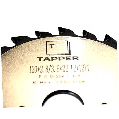 Пильный диск алмазный подрезной 120х22х2.8-3.6 z=12+12 TRP1222PCD TAPPER