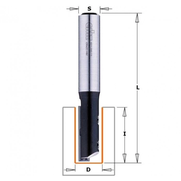 Фреза со сменным ножом пазовая Z1 S8 8×20 RH 651.080.11 CMT