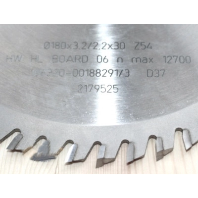188291 Пила дисковая на торцовку HW 180*3.2/2.2*30 Z=54 WS Leuco