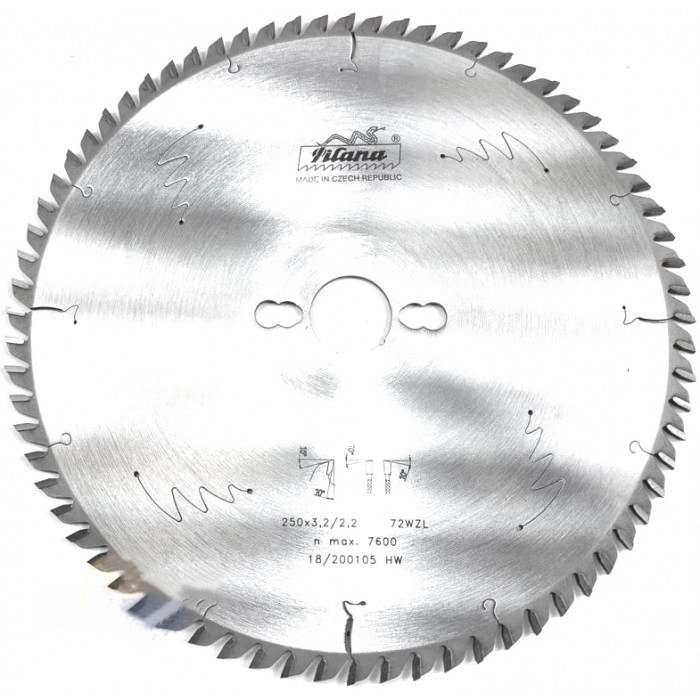 Пильный диск 250х30_3.2/2.2 z72 по дереву поперечно 98-11 WZ L Pilana