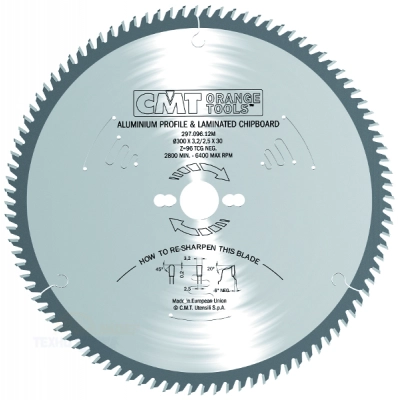 297.108.14P Диск пильный 350x32x3,2/2,5 -6° TCG Z=108 CMT