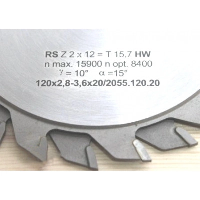 Диск подрезной 120х2.8-3.6х22 Z12+12 2055.120.22 Guhdo