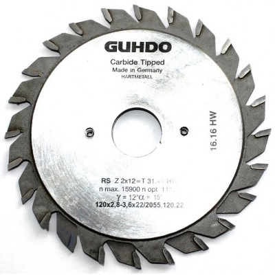 Диск подрезной 120х2.8-3.6х22 Z12+12 2055.120.22 Guhdo