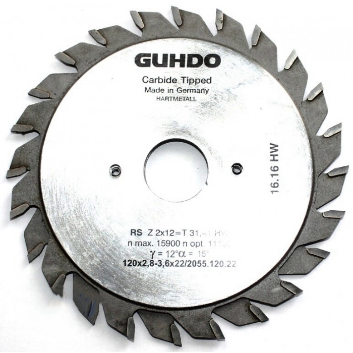 Диск подрезной 120х2.8-3.6х22 Z12+12 2055.120.22 Guhdo