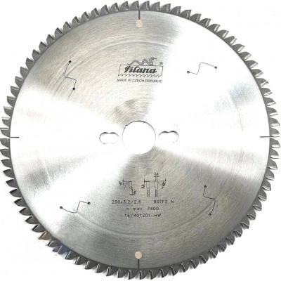 Диск пильный по ЛДСП, МДФ 250×3.2/2.2×30 z80 97-11 TFZ L Pilana