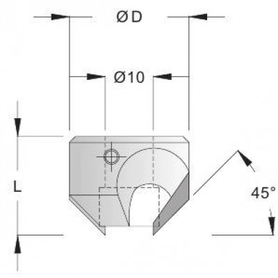 Зенкер конический D16 d8 LT=16 RH 50S.080.R (Ful)