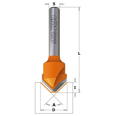 915.001.11 Фреза V-образная 90 гр. ALUCOBOND S8 D18x7.45 CMT